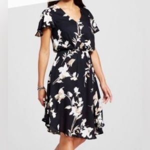 Merona floral midi dress, XL.  Elastic waist